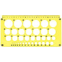 Линейка-трафарет с кругами 1-36 мм