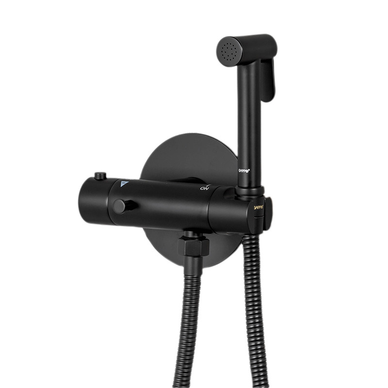 Змішувач для гігієнічного душу GAPPO прихованого монтажу чорний латунь G7290-6, фото 1