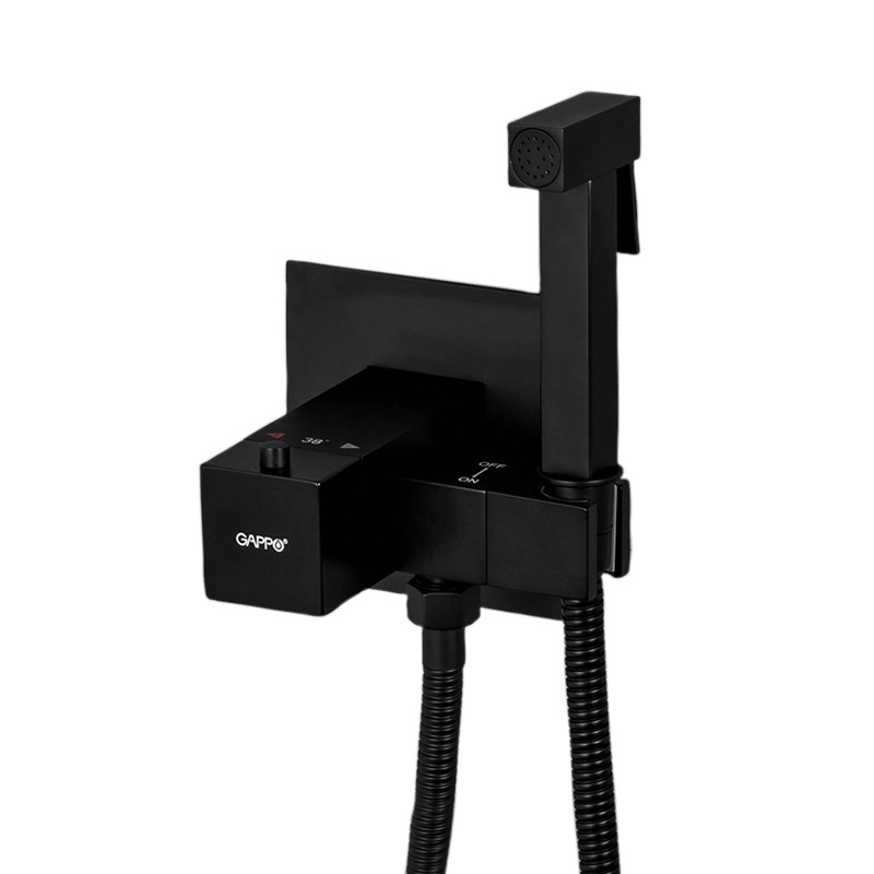 Змішувач для гігієнічного душу GAPPO прихованого монтажу чорний латунь G7207-60, фото 1