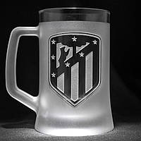 Бокал для пива с гравировкой логотипа ФК Атлетико Мадрид Club Atlético de Madrid