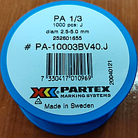 Цифры и буквы английского алфавита для маркировки проводов Partex PA-1 по 1000 шт.