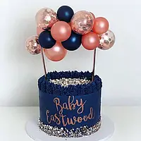 Топер для торта з повітряних кульок | Рожеве золото