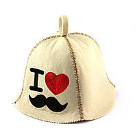 Банная шапка Luxyart "I love hipster", искусственный фетр, белый (LA-385) (IM)