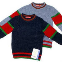 Детский свитшот свитер вязаный синий