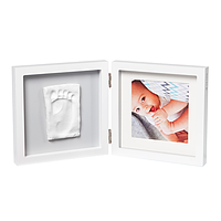 Baby Art - Двойная рамочка с отпечатком бело-серая