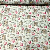 Тканина DUCK водовідштовхувальна з пасками та яйцями на Великдень, ш.180 см, фото 2