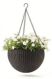 Горщик для квітів Keter Rattan style hanging sphere planter