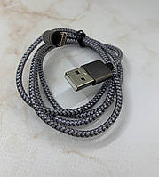 Магнитный Micro USB кабель 1метр зарядный шнур с LED подсветкой серый