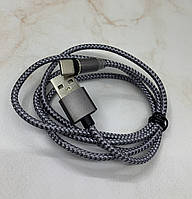 Магнитный Type C USB кабель 1метр зарядный шнур с LED подсветкой серый