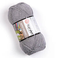 Yarnart SUPER MERINO (Супер Меріно) № 195 світло-сірий (Пряжа вовна з акрилом, нитки для в'язання)