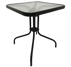 Столик садовий квадратний Бергамо чорний 60x60 см