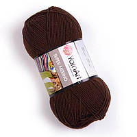 Yarnart SUPER MERINO (Супер Мерино) № 1182 коричневый (Пряжа шерсть с акрилом, нитки для вязания)