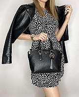 Сумка Michael Kors Elson Small Pebbled Leather Satchel Black (30F0G1ES5L)