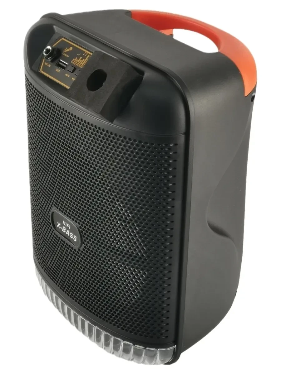 Портативная колонка со светомузыкой и микрофоном RX-8138, GpS, беспроводная акустическая система для караоке - фото 4 - id-p1585452740