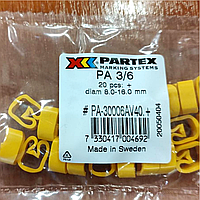 Цифры и буквы английского алфавита для маркировки проводов Partex PA-3 по 20 шт.
