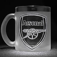Кружка для чаю та кави з гравіюванням лого футбольного клубу ФК Арсенал Arsenal FC