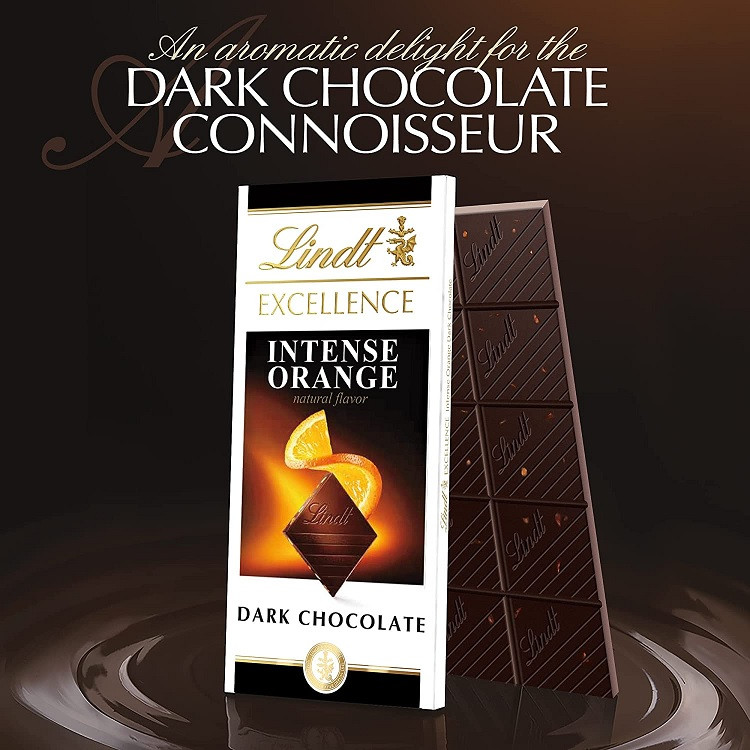 Шоколад Чорний Ліндт Екселенс з Апельсином і мигдалем Lindt Excellence Orange Intense 100 г Швейцарія