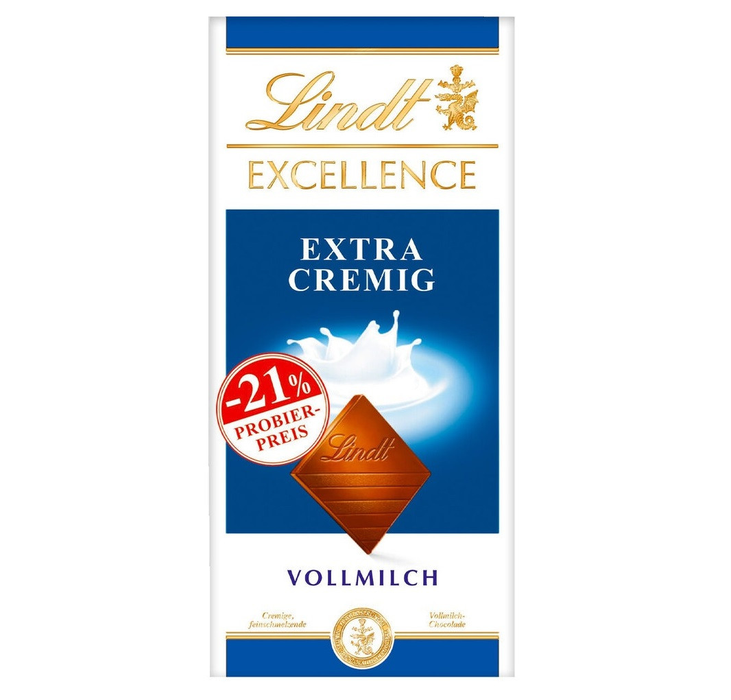 Шоколад Екстра Молочний Ліндт Экселенс Lindt Excellence Extra Cremig 100 г Швейцарія