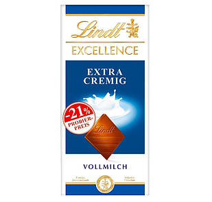 Шоколад Екстра Молочний Ліндт Экселенс Lindt Excellence Extra Cremig 100 г Швейцарія