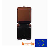 Розетка+вимикач IP54 Karlik JUNIOR 4WGHP-1sd коричневий з заземленням кришкою прозорою зовнішній (мікс вертильний), фото 3
