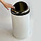 Кругле відро для сміття з рухомою кришкою з нержавіючої сталі 45 літрів білого кольору, фото 4