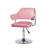 Крісло перукаря Джеф JEFF CH - BASE пильна троянда оксамит, фото 3