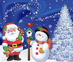 Алмазна вишивка. Картина на картоні "В новорічну ніч" , розмір 21х25