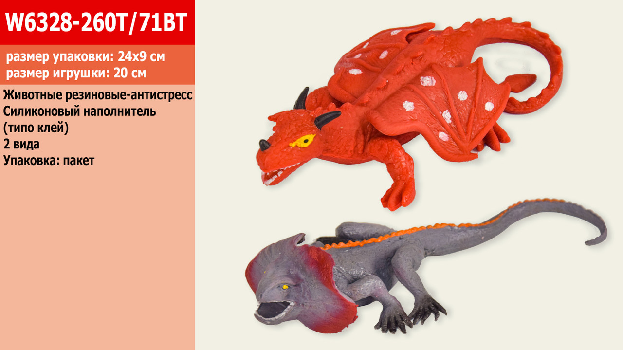 Ігровий фігурки рептилії гумові антистрес 2 види, W6328-260T/71BT