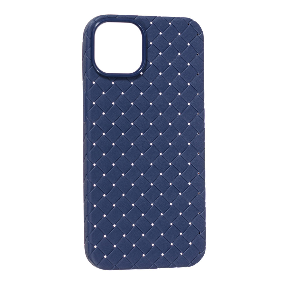 Чохол Шкіра Плетіння для Apple iPhone 13/14 Blue