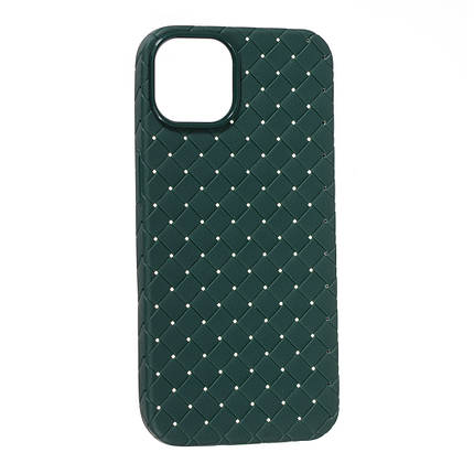 Чохол Шкіра Плетіння для Apple iPhone 13/14 Green, фото 1