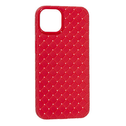 Чохол Шкіра Плетіння для Apple iPhone 13/14 Red, фото 1