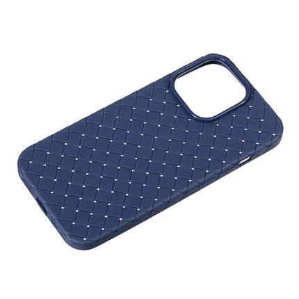 Чохол Шкіра Плетіння для Apple iPhone 13 Pro Blue, фото 3