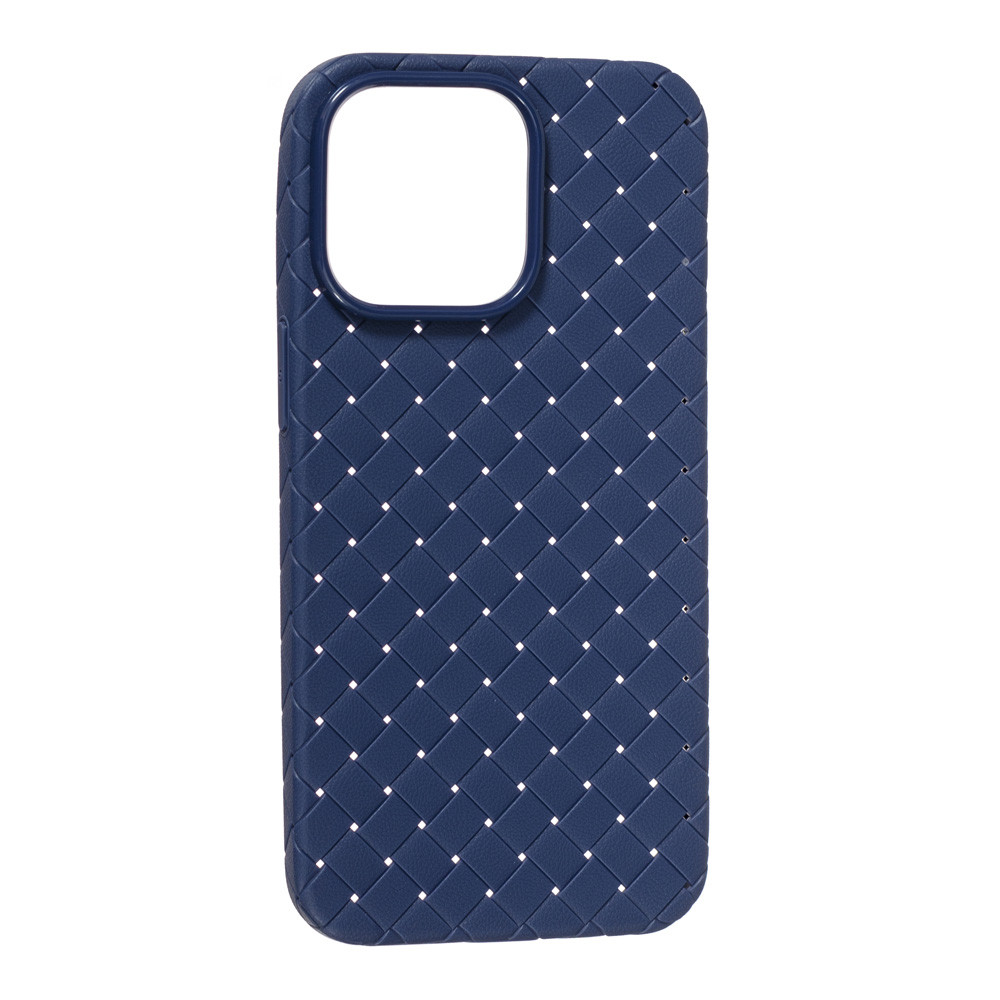 Чохол Шкіра Плетіння для Apple iPhone 13 Pro Blue