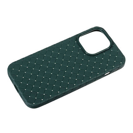 Накладка Шкіра Плетіння Apple iPhone 13 Pro, Green, фото 3