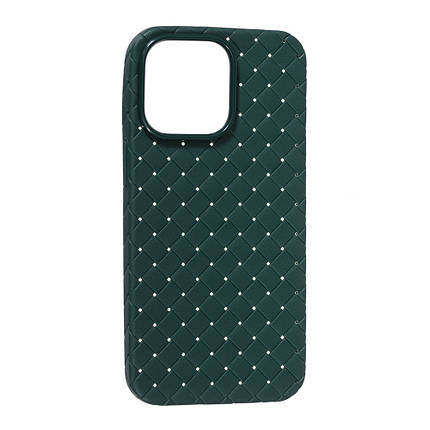 Накладка Шкіра Плетіння Apple iPhone 13 Pro, Green, фото 1