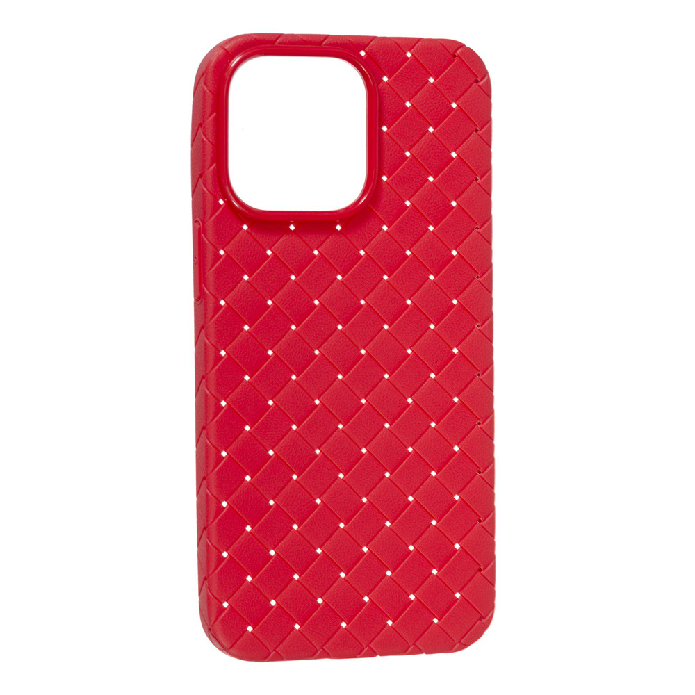 Чохол Шкіра Плетіння для Apple iPhone 13 Pro Red