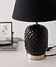 Декоративна настільна лампа "Візерунок" з керамічною основою та тканинним абажуром 38.5 см висота, фото 4