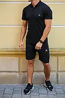 Спортивный летний костюм jordan логотип принт | комплект футболка поло и шорты джордан | тенниска разные цвета