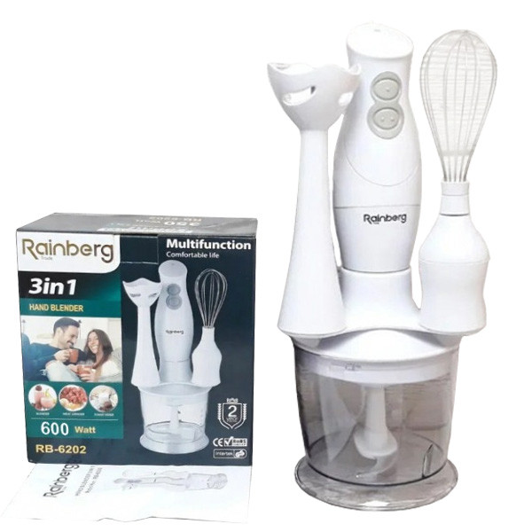 Блендер з міксером 3в1 Rainberg RB-6202 Білий, фото 1