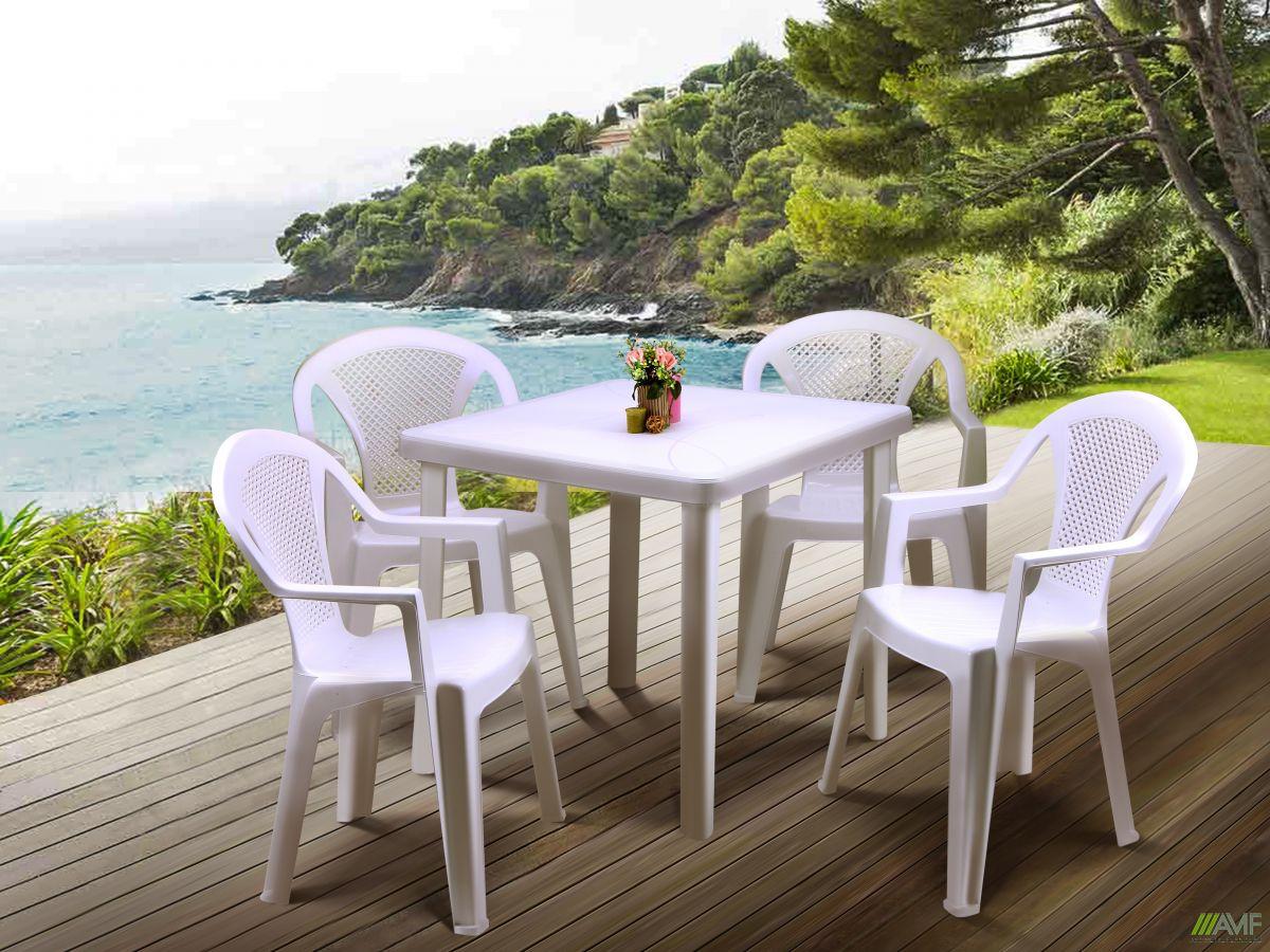 Пластикова меблі біла Ishia Nettuno для кафе саду тераси