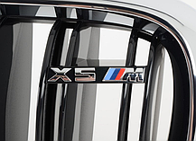 Решітка ноздрі радіатора BMW (БМВ) X5 X6 series E70 E71 (2006 - 2013) Глянець 2 ребра + шильдик Х5М або Х6М, фото 6