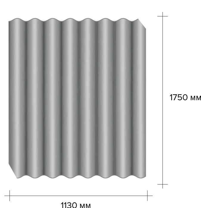 Шифер IFCEM 1750x1130x5.8 мм НТ (без азбестовый) - фото 2 - id-p1187636265