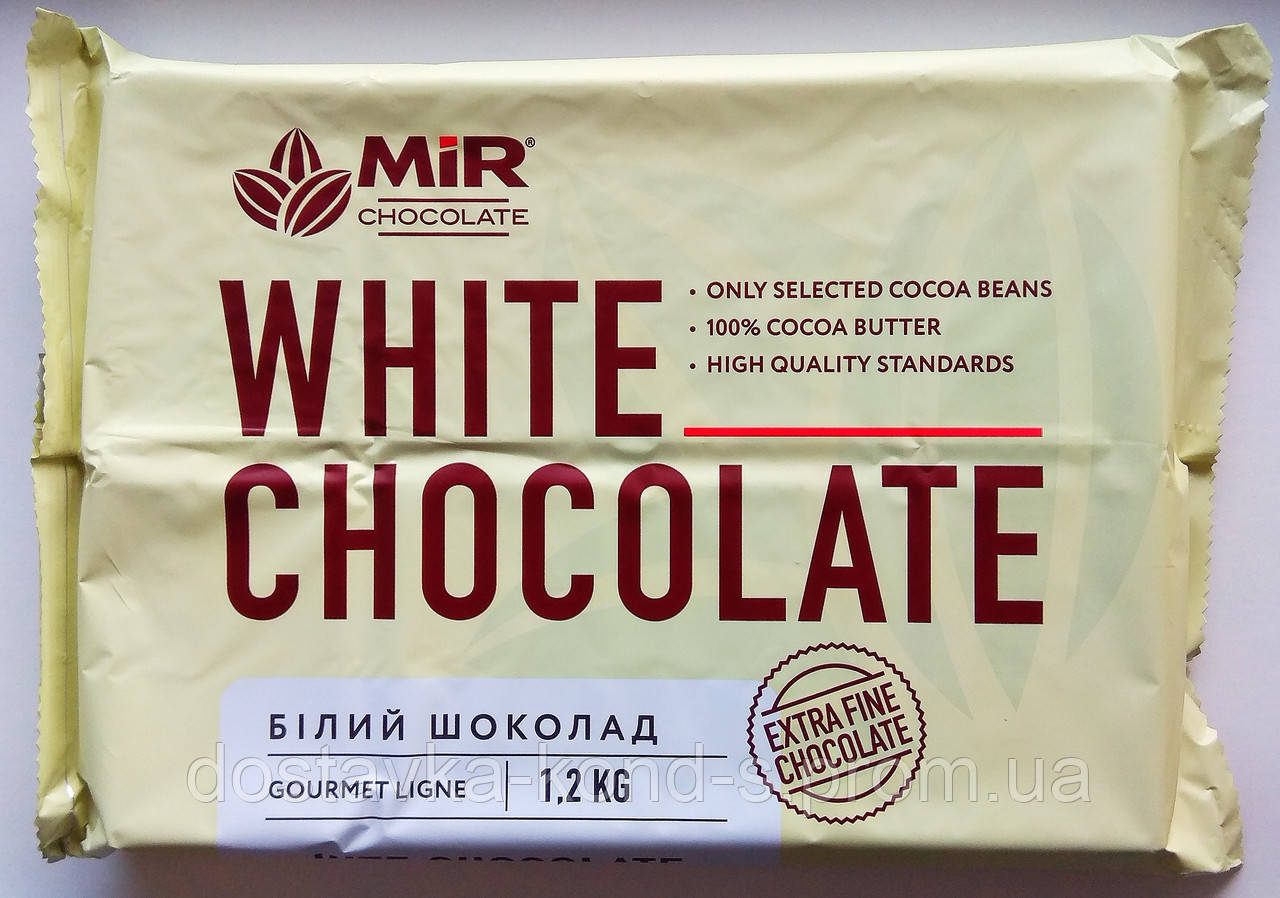ТМ MIR Шоколад натуральний білий, плитка 1,200 кг