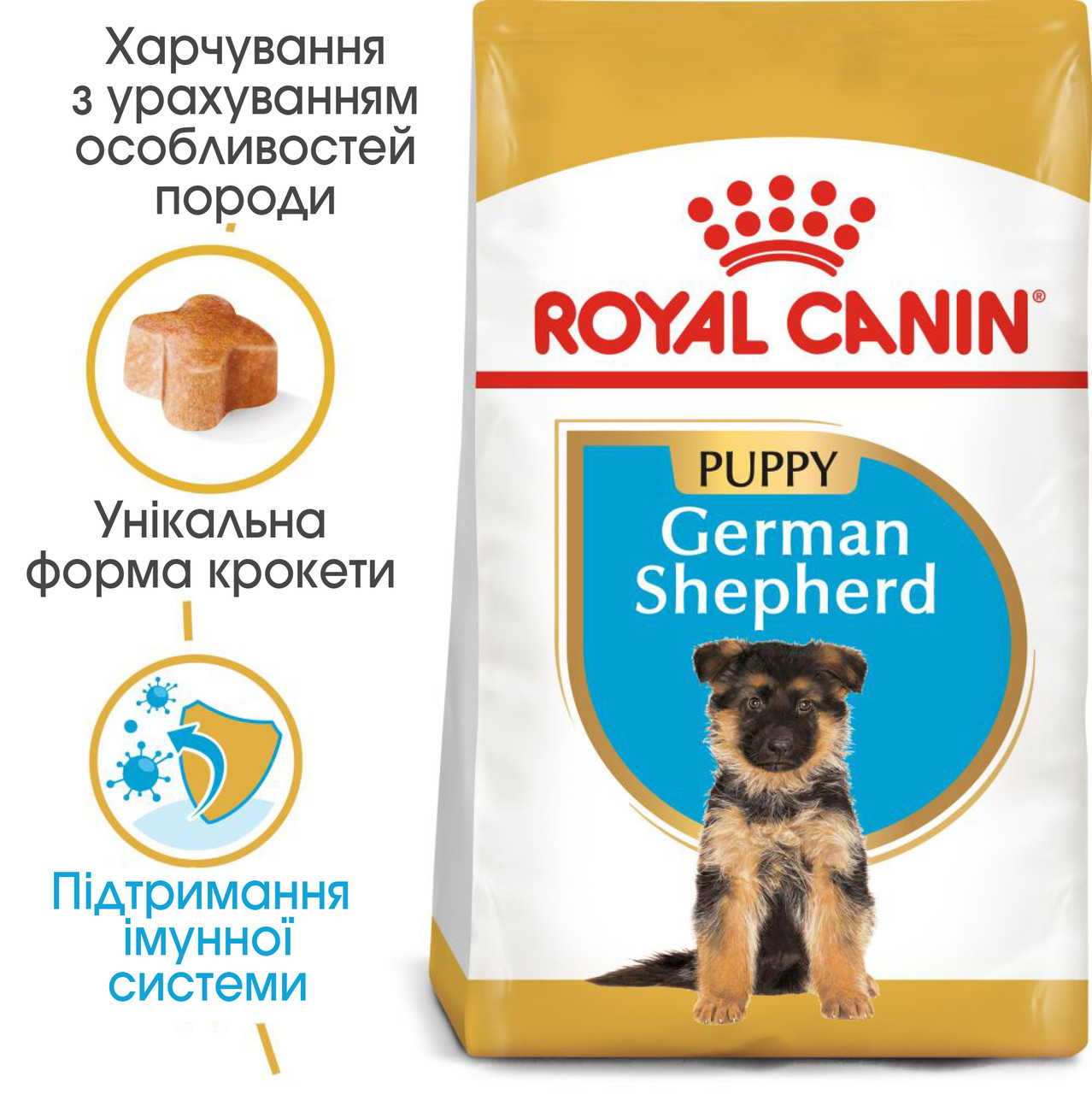 Royal Canin German Shepherd Puppy сухий корм для цуценят породи Німецька Овчарка до 15 міс., 12КГ, фото 1