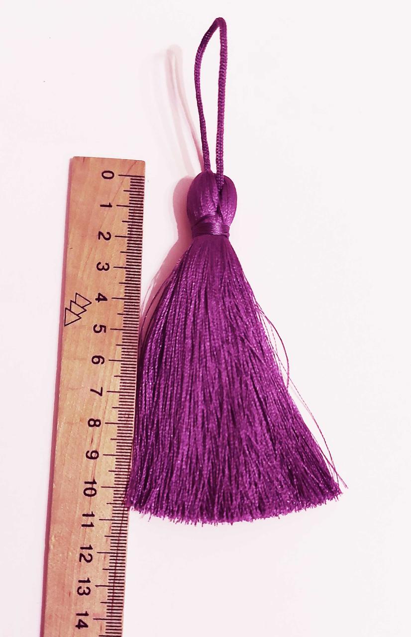 Китиця текстильна декоративна шовкова велика,1шт, бузково-фіолетова  0195 1шт.