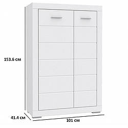 Біла матова шафка для вітальні 101 см Snow SNWK521 Forte