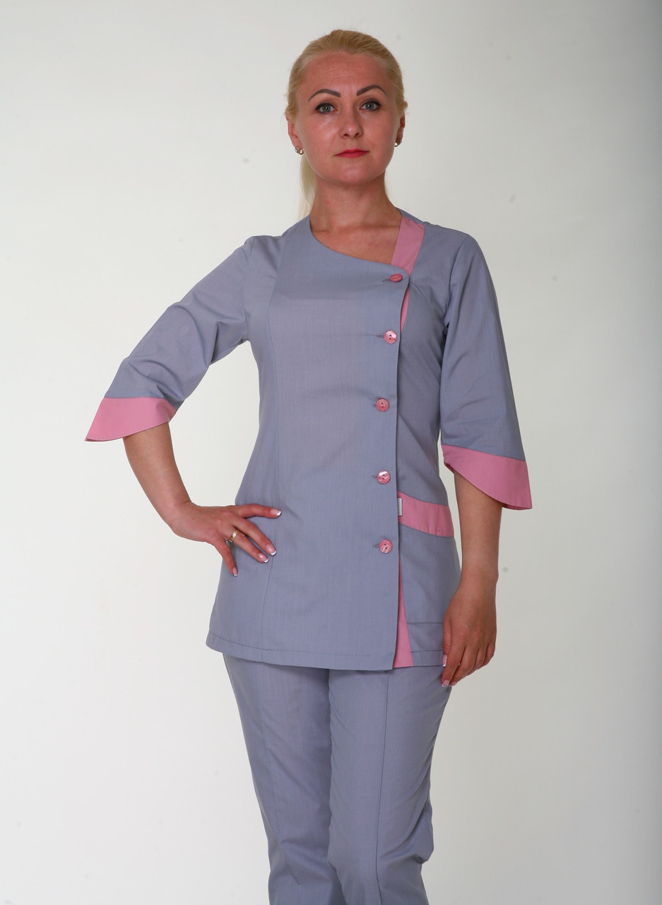Костюм медичний жіночий сірий (батіст, 42-56, 22124), фото 1