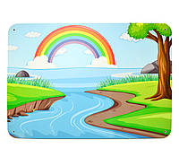 Цветная Основа для Бизиборда 50х35 см "Река и Радуга" (толщина 0,8 см) Фанера 8 мм + Односторонняя Печать
