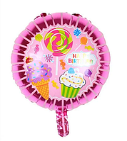 Фольгована кулька "Happy Birthday, льодяник" (Китай)