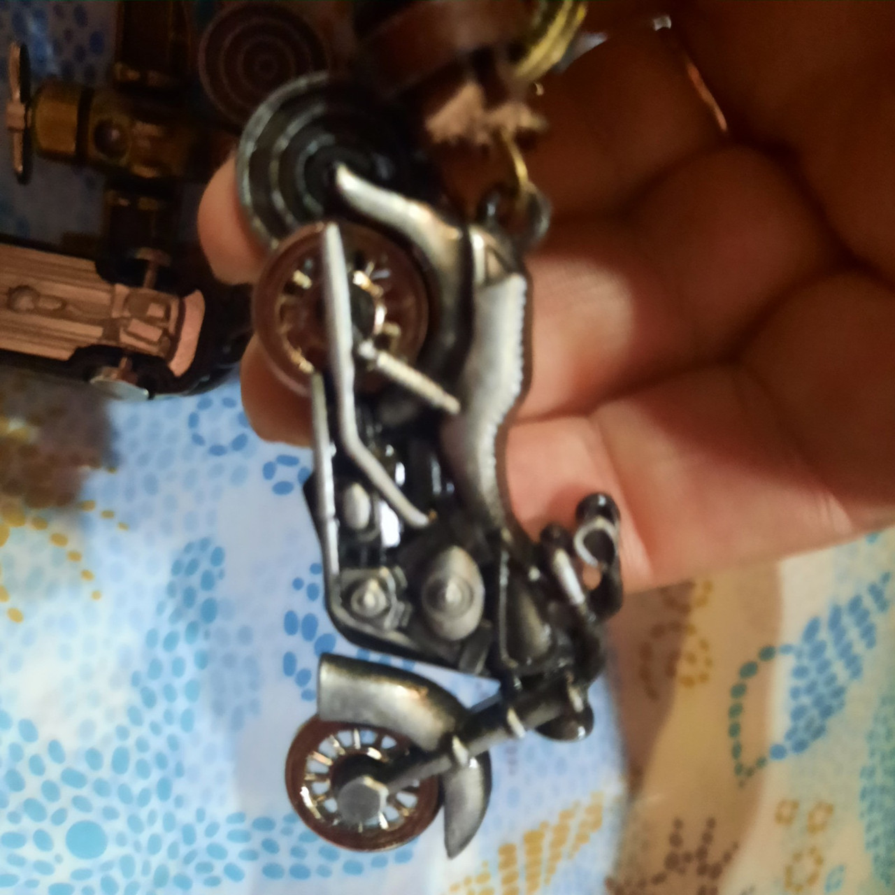 Супер брелок на ключи фигурка 3D металл байк мотоцикл колеса крутятся подарок байкеру оплетка - фото 8 - id-p1422733350
